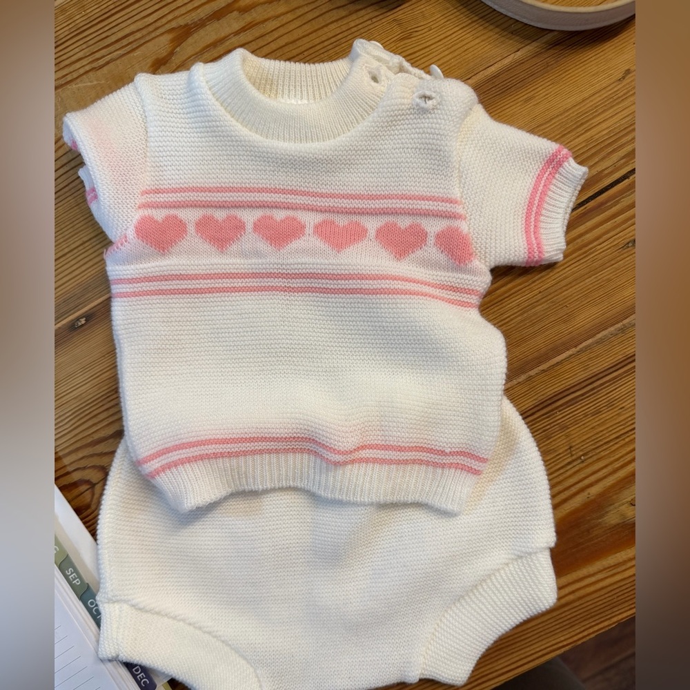 Adorable Pink Heart Baby Outfit